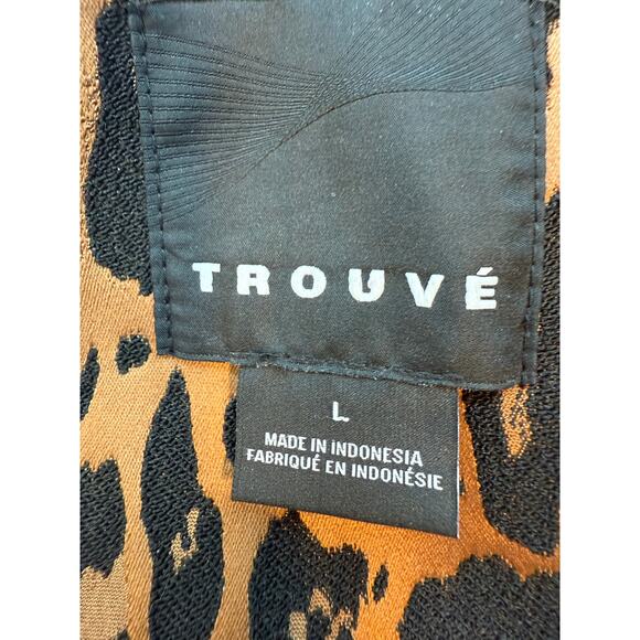 Trouve Leopard Peplum Jacket Women’s Large Animal Print Lined Zip - Picture 5 of 9